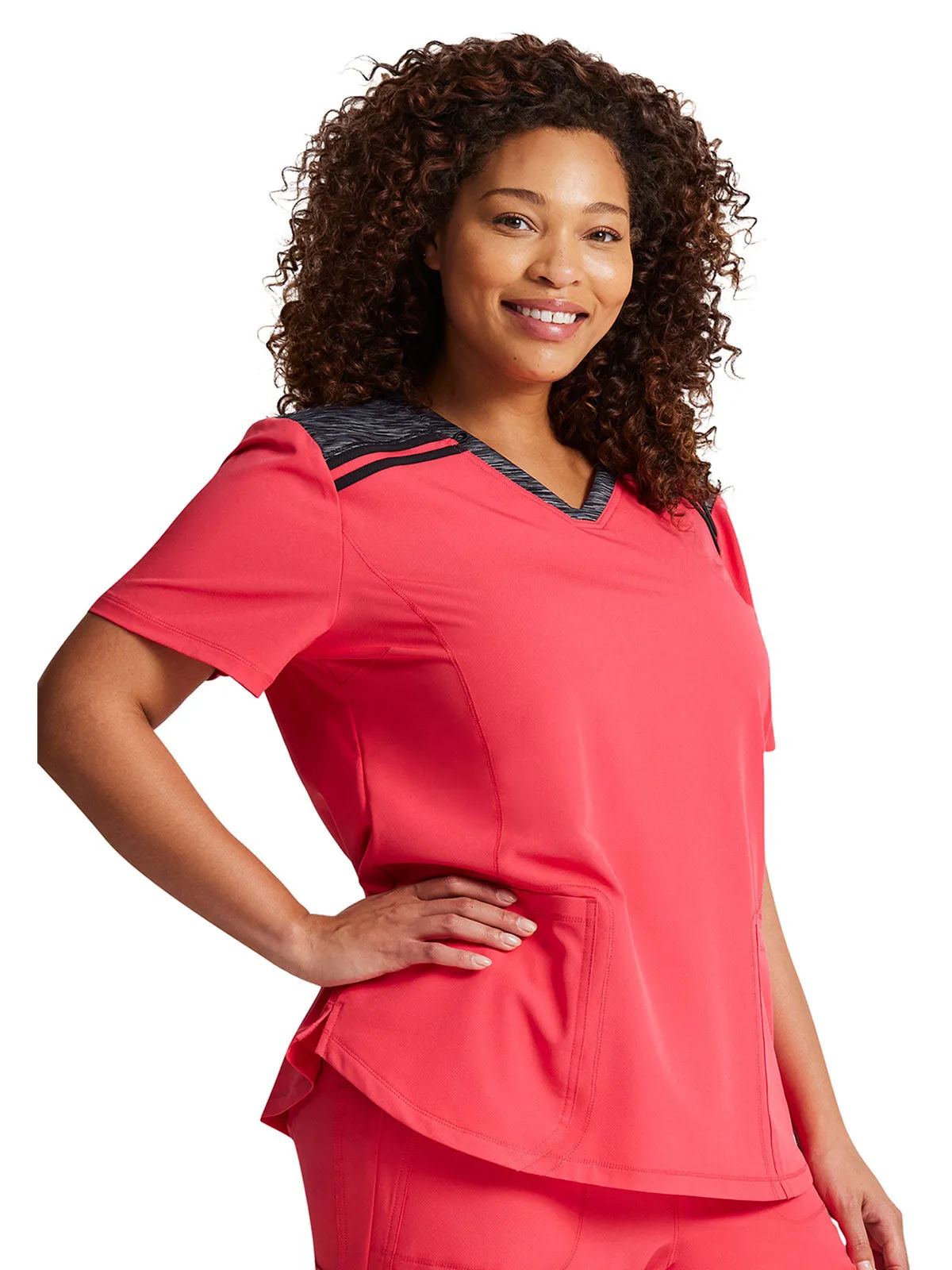 Dynamix -Women's V-Neck Solid Scrub Top