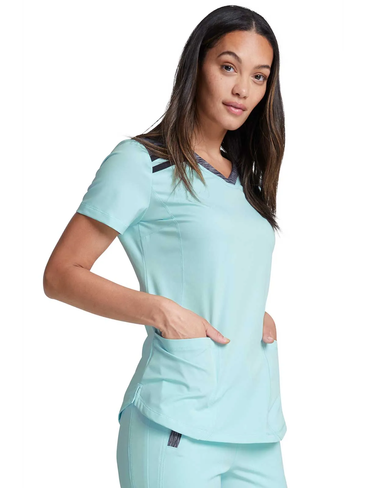 Dynamix -Women's V-Neck Solid Scrub Top