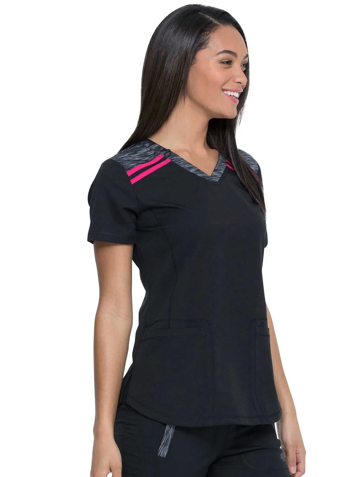 Dynamix -Women's V-Neck Solid Scrub Top