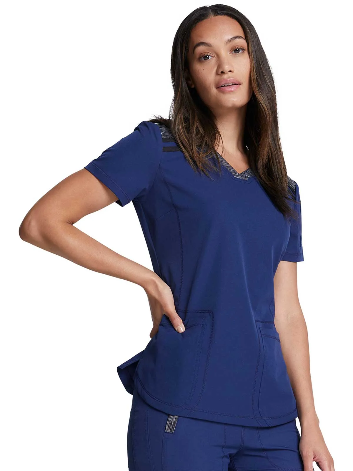 Dynamix -Women's V-Neck Solid Scrub Top