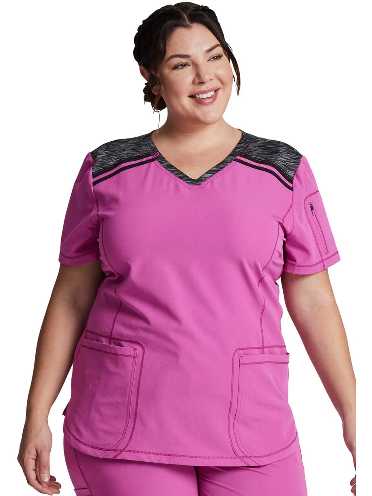 Dynamix -Women's V-Neck Solid Scrub Top