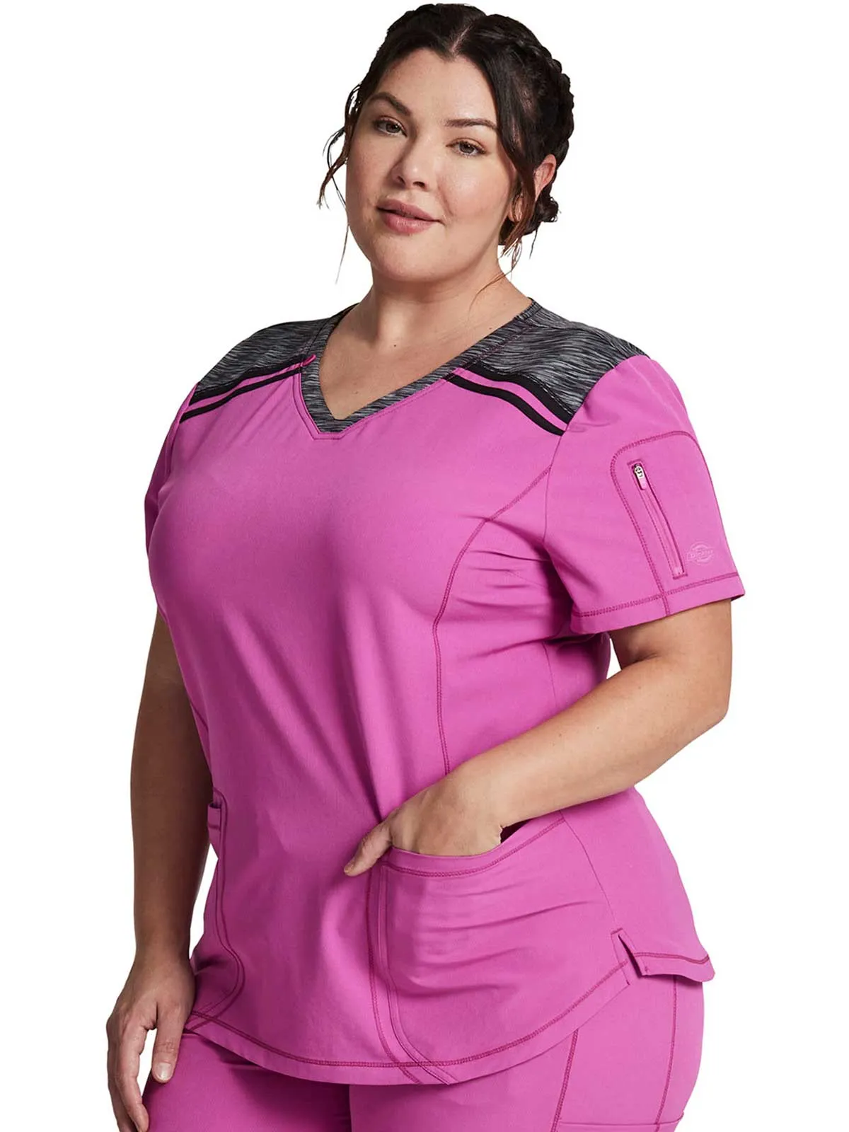 Dynamix -Women's V-Neck Solid Scrub Top