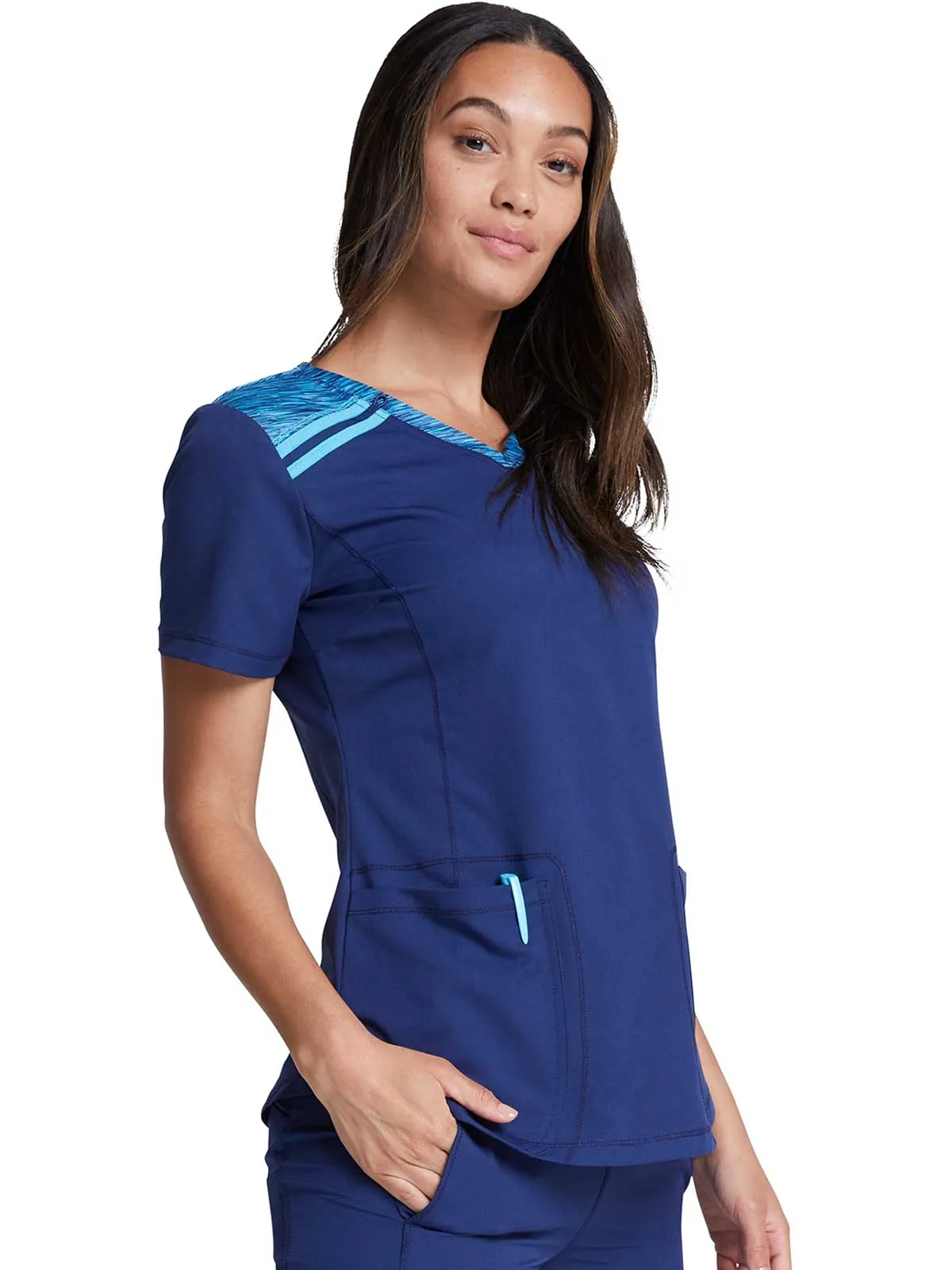 Dynamix -Women's V-Neck Solid Scrub Top