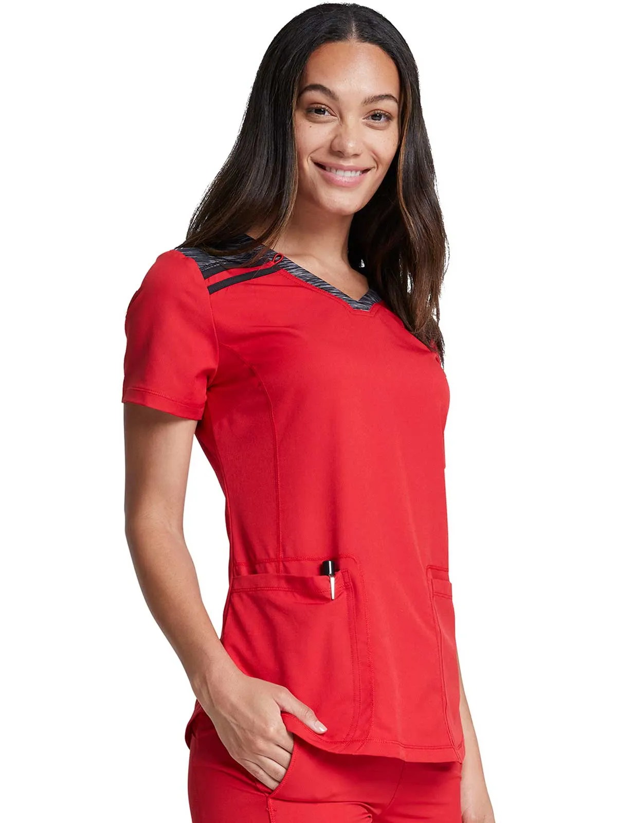 Dynamix -Women's V-Neck Solid Scrub Top