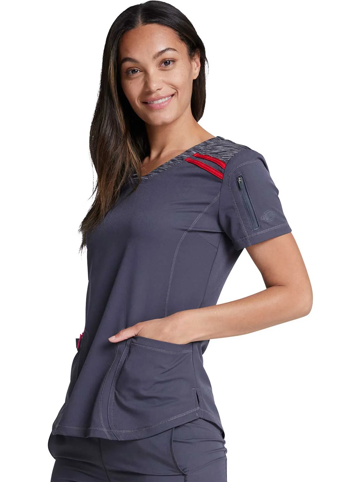 Dynamix -Women's V-Neck Solid Scrub Top