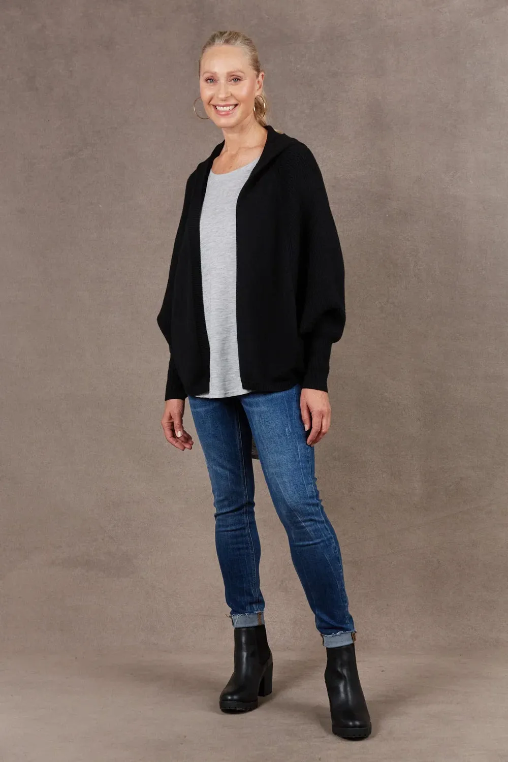 Eb & Ive Nawi Cardigan in Ebony (ONE SIZE)