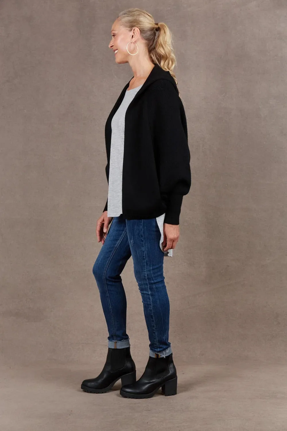 Eb & Ive Nawi Cardigan in Ebony (ONE SIZE)