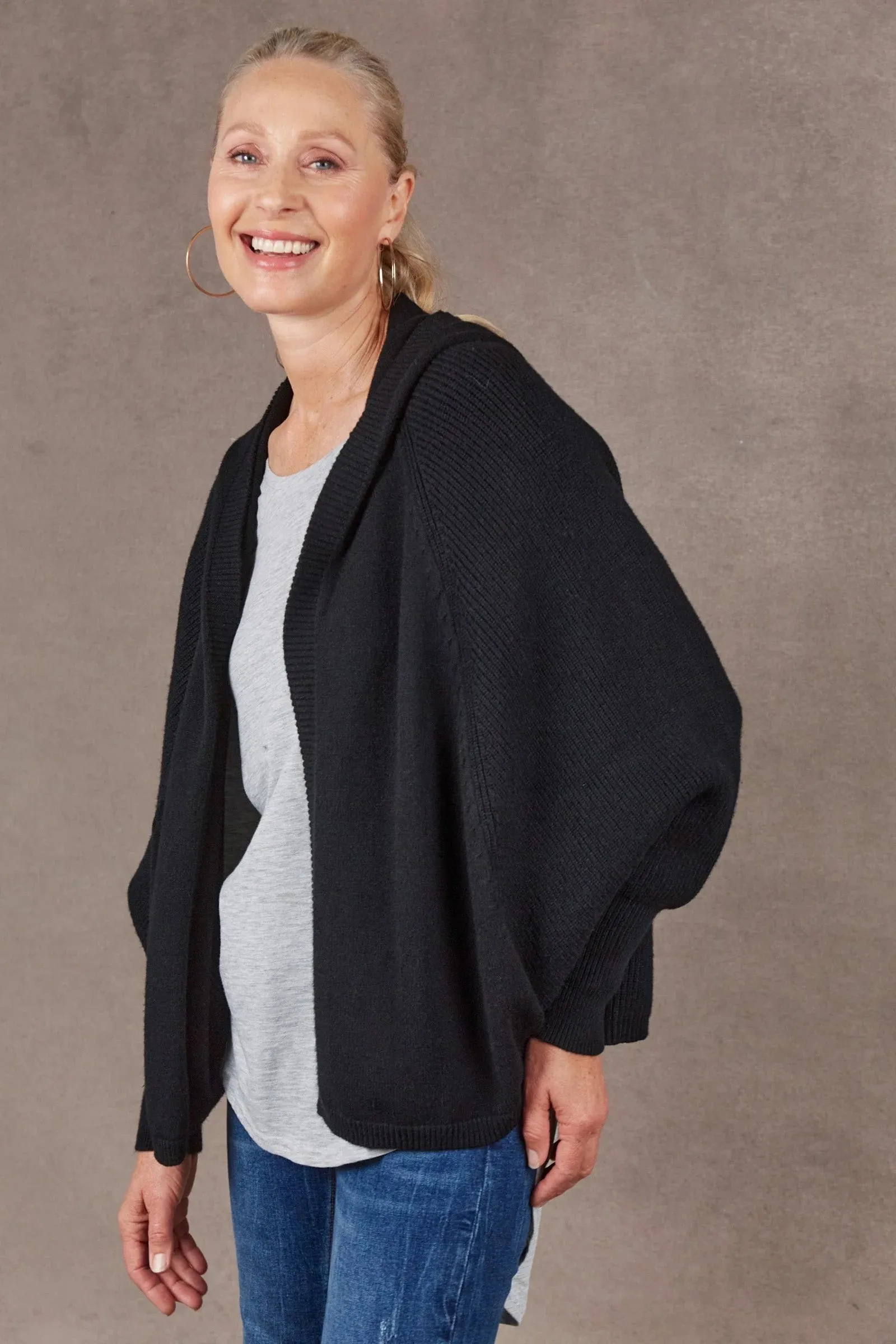 Eb & Ive Nawi Cardigan in Ebony (ONE SIZE)