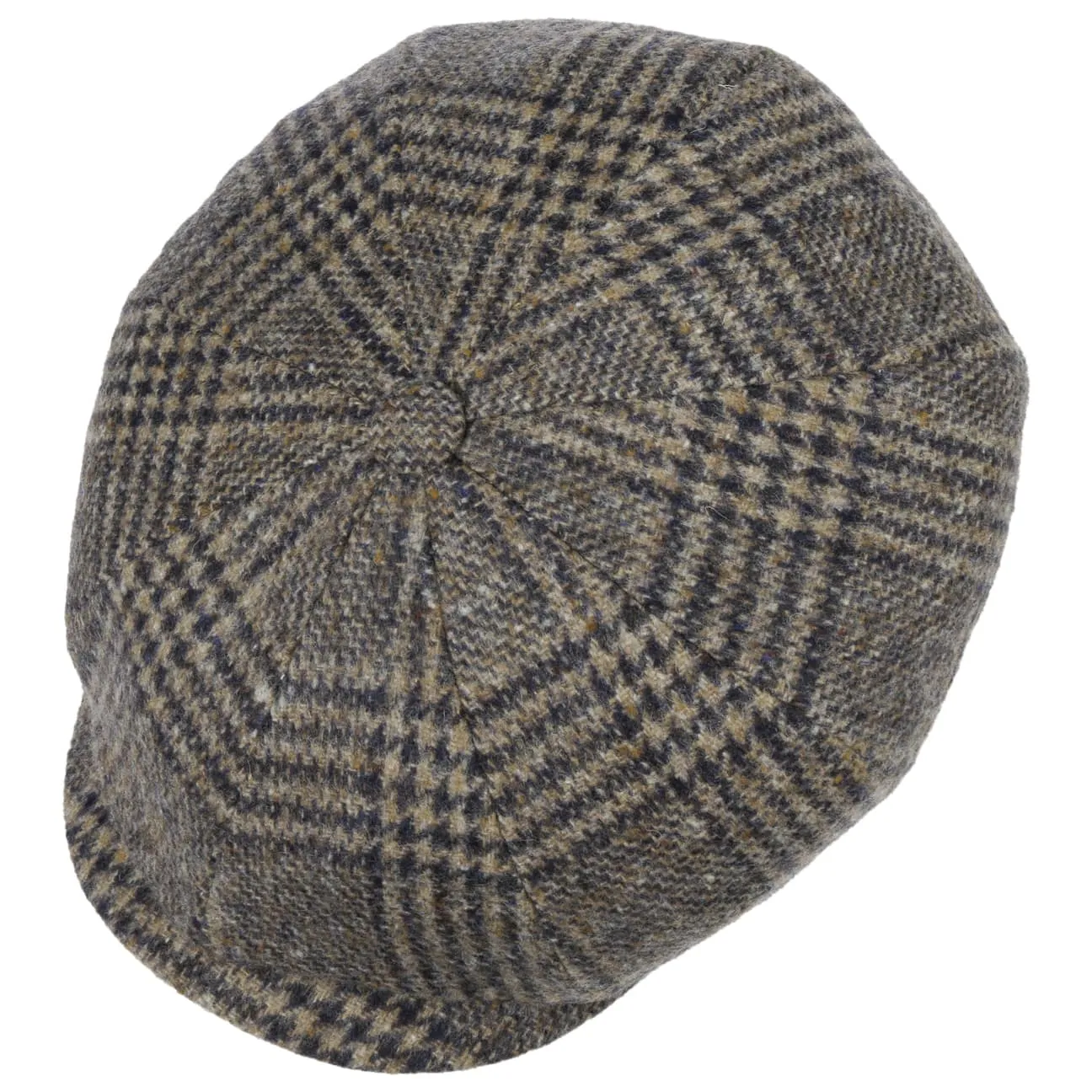 Eight Panel Cap Check Virgin Wool by JJ Hats