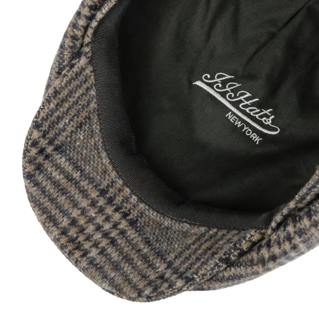 Eight Panel Cap Check Virgin Wool by JJ Hats