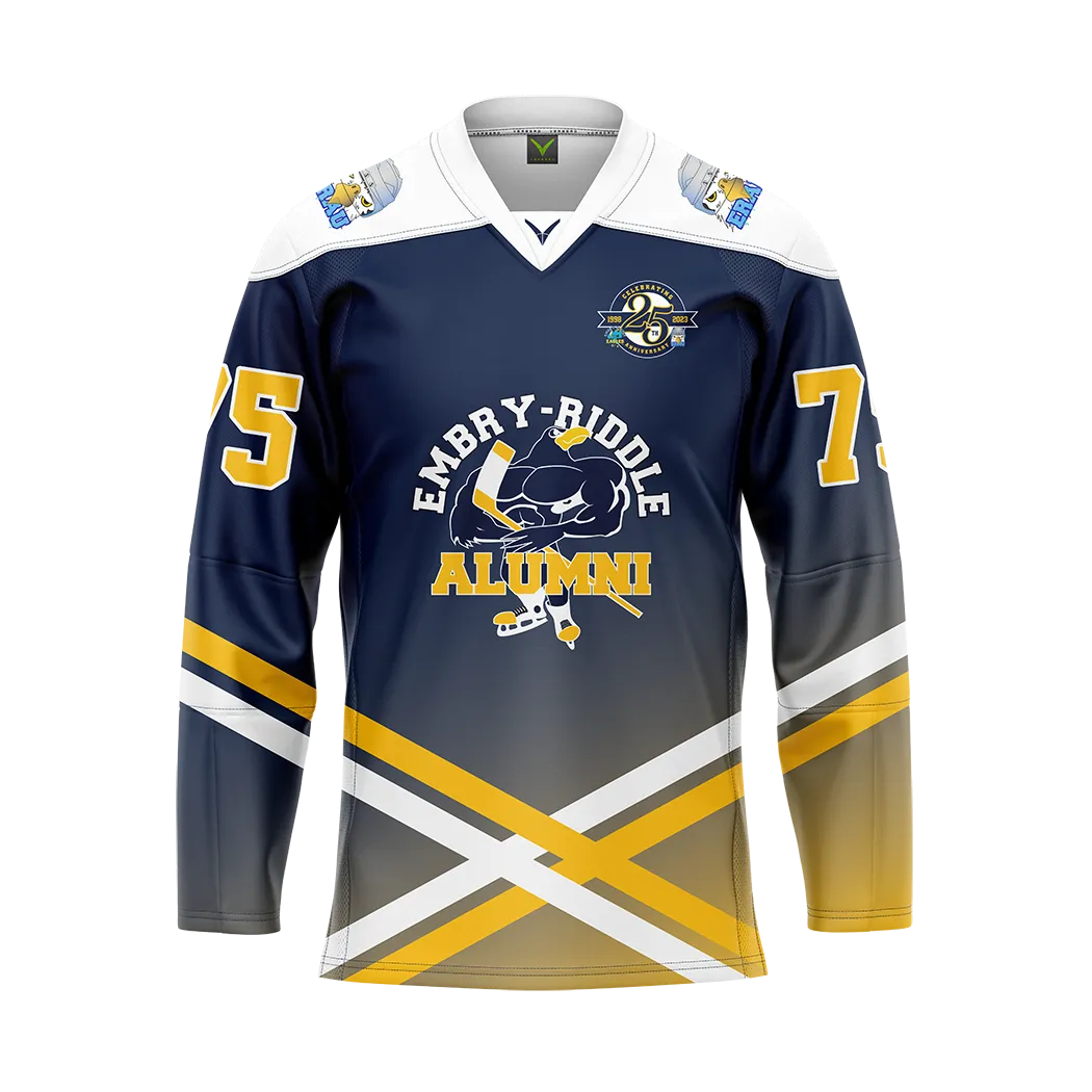 ERAU Blue 25th Anniversary Custom Replica Sublimated Jersey