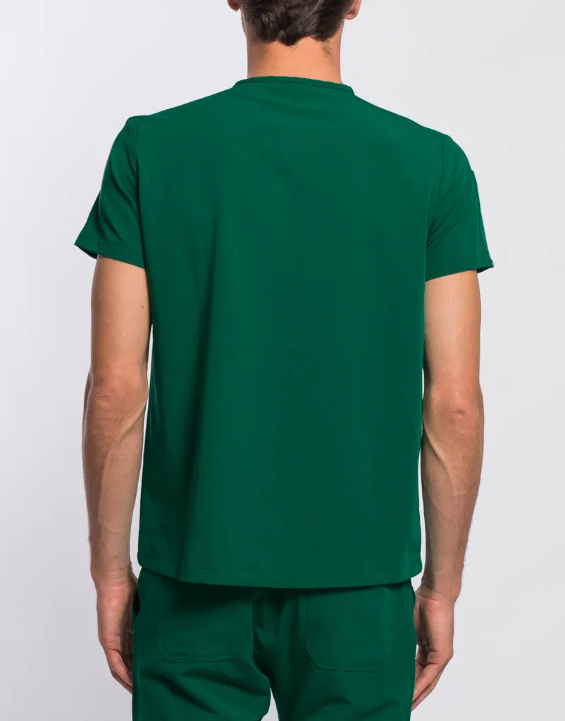 Essential V Neck Scrub Top - Evergreen