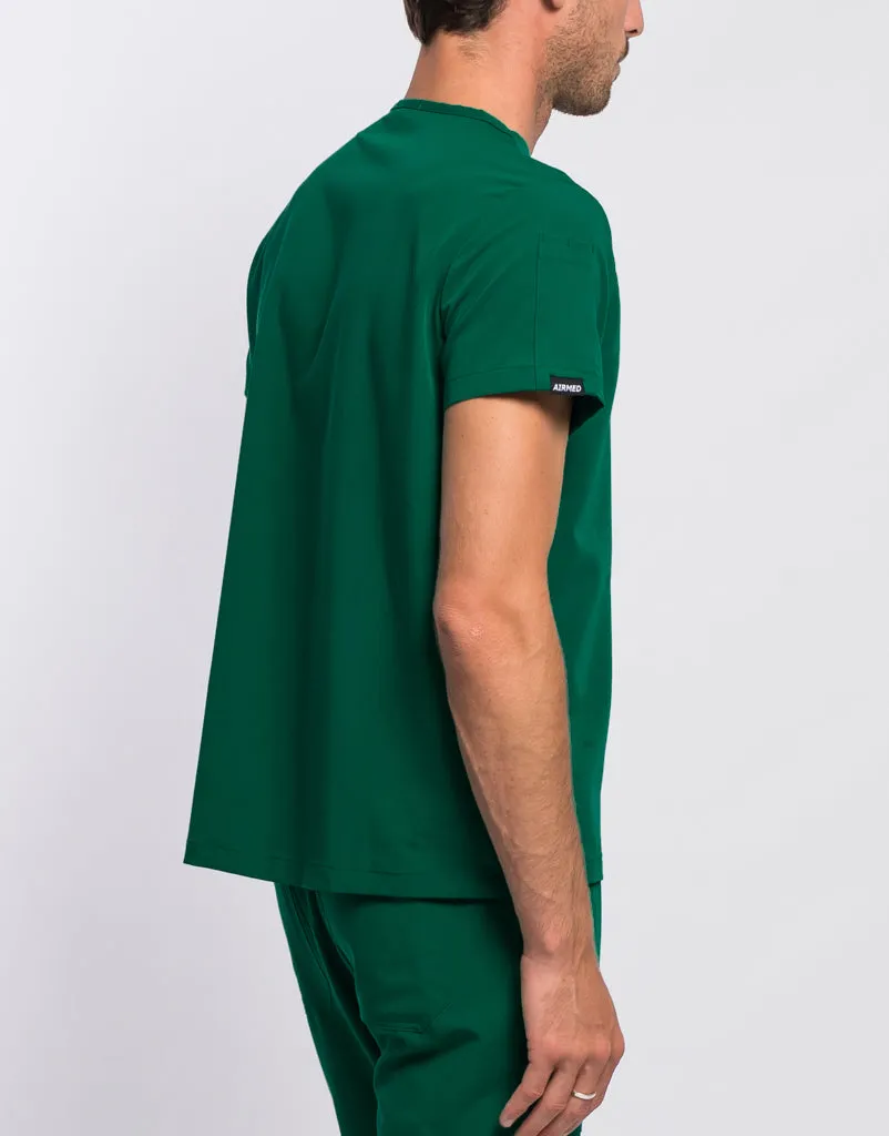 Essential V Neck Scrub Top - Evergreen