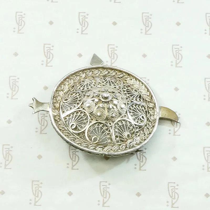 Filigreed Sterling Silver Shield Brooch