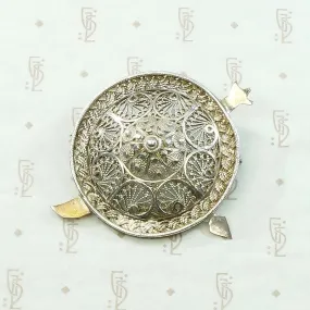 Filigreed Sterling Silver Shield Brooch