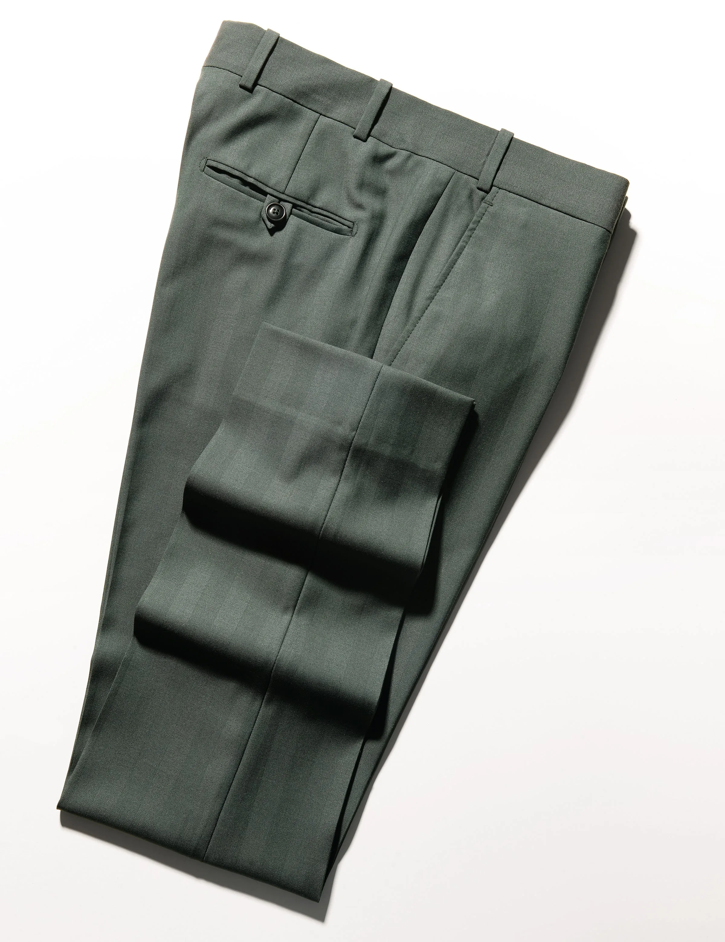 FINAL SALE: BKT50 Tailored Trousers in Wool Herringbone - Cyprus