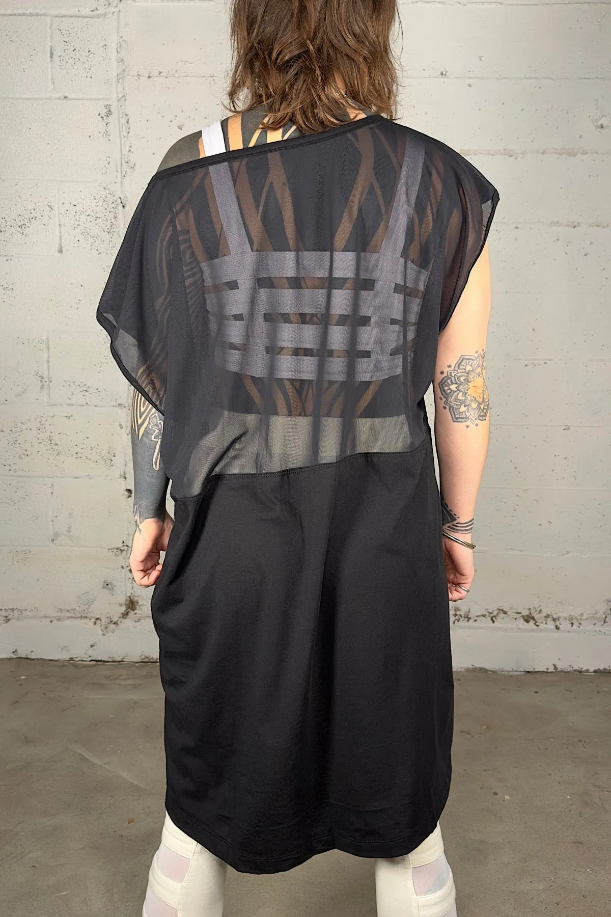 Five and Diamond Half Mesh Oversize Top