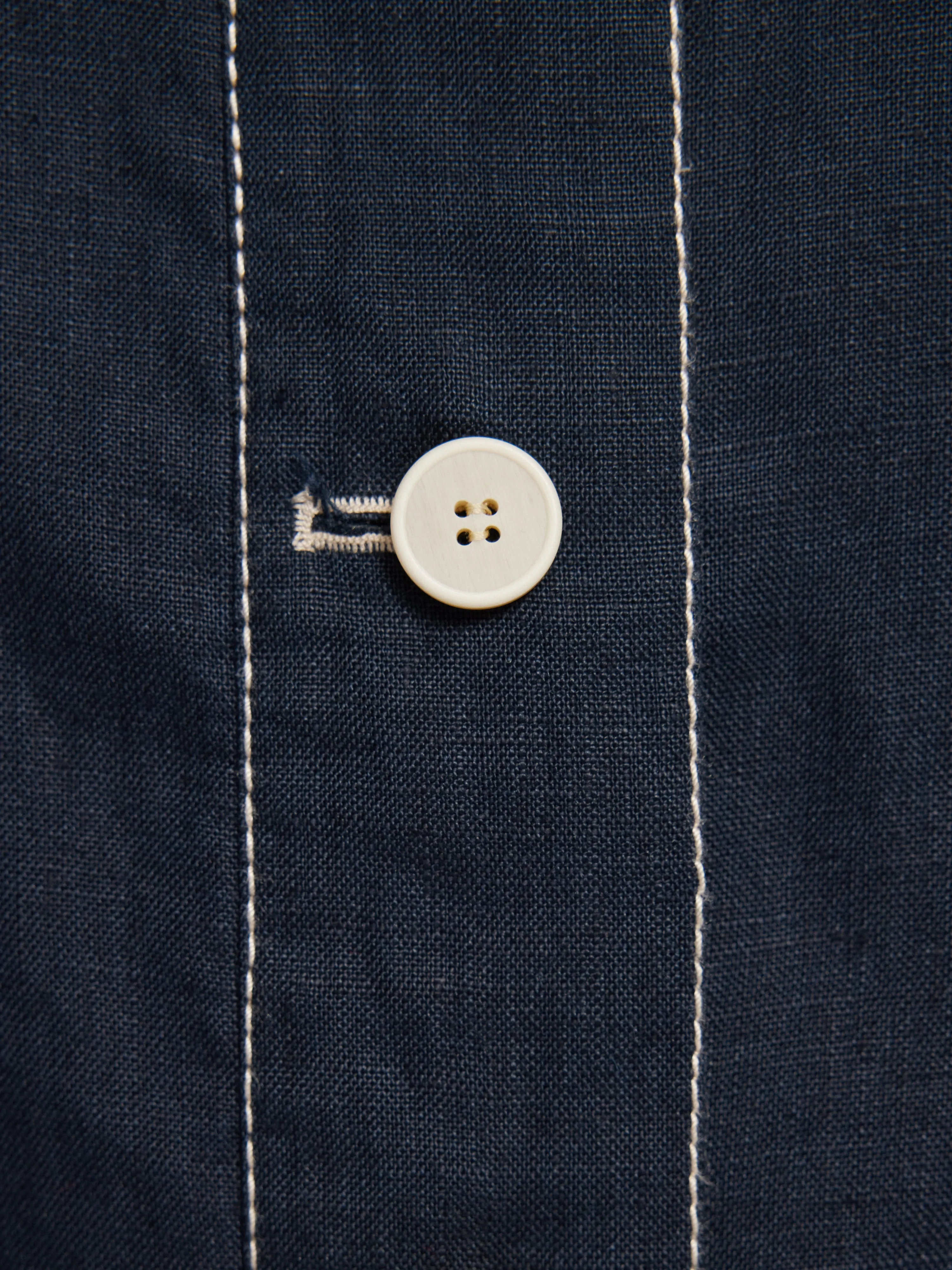 French Linen Cropped Jacket | Navy