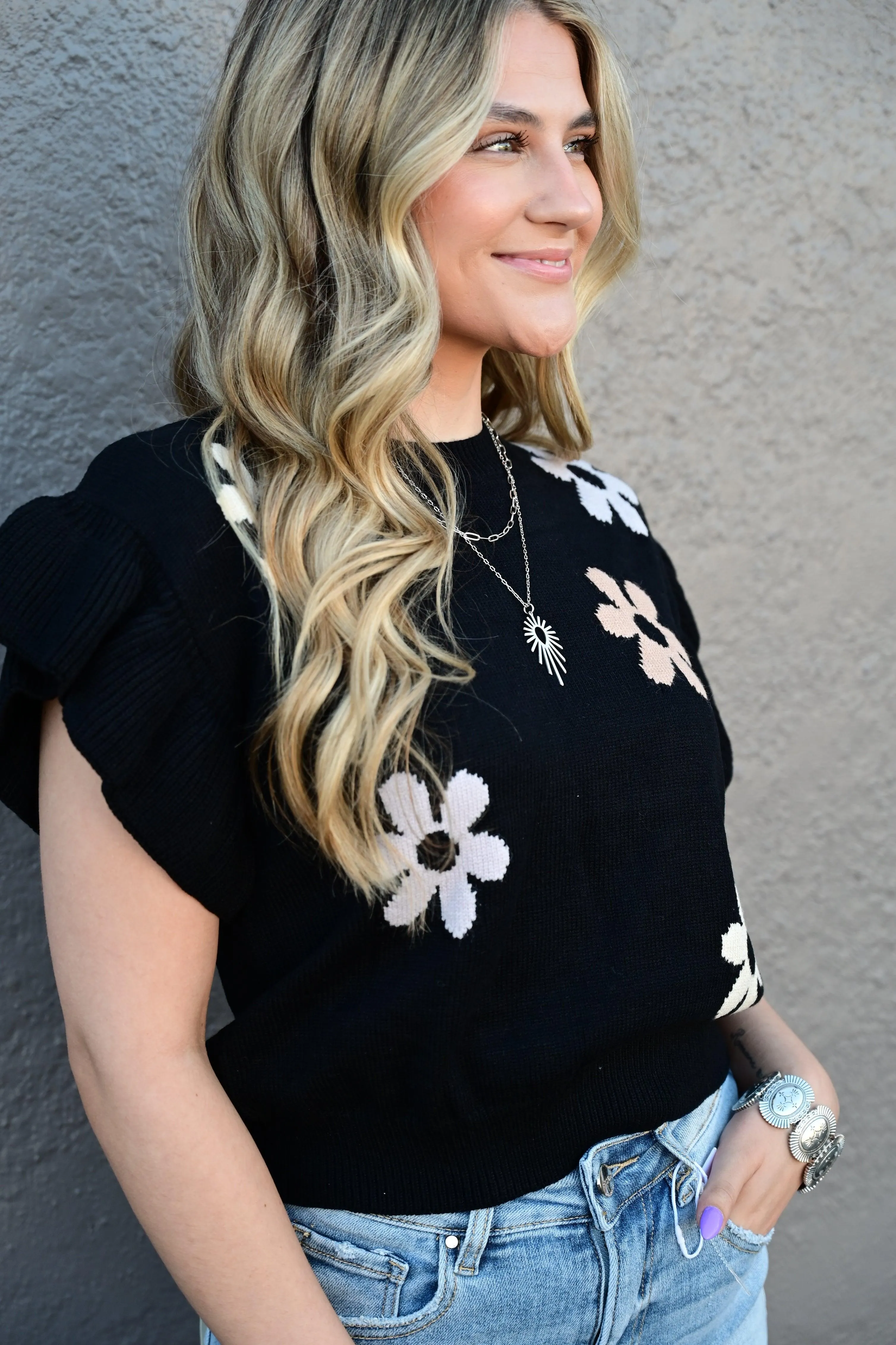 Gemma Floral Sweater Top