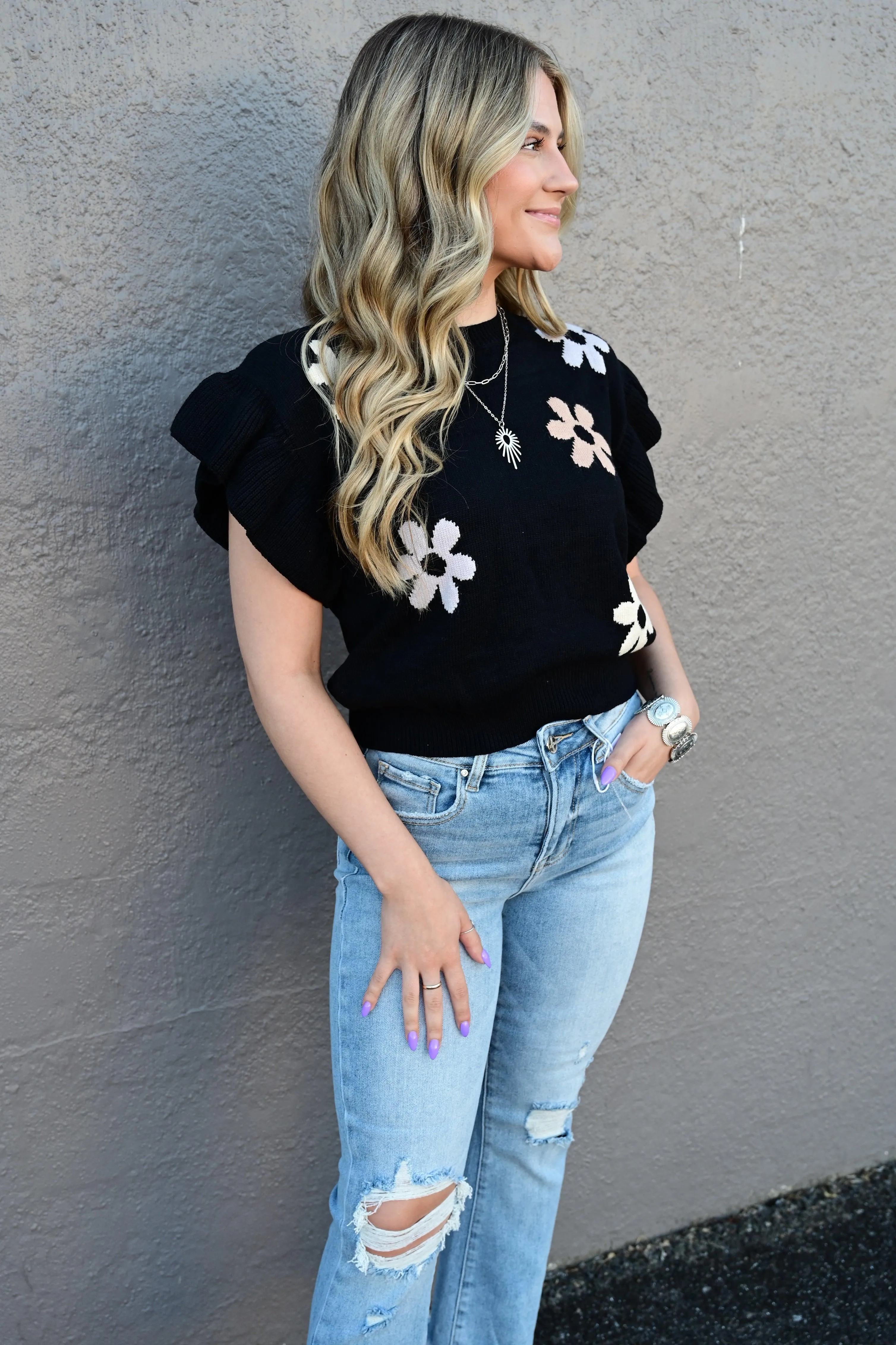 Gemma Floral Sweater Top