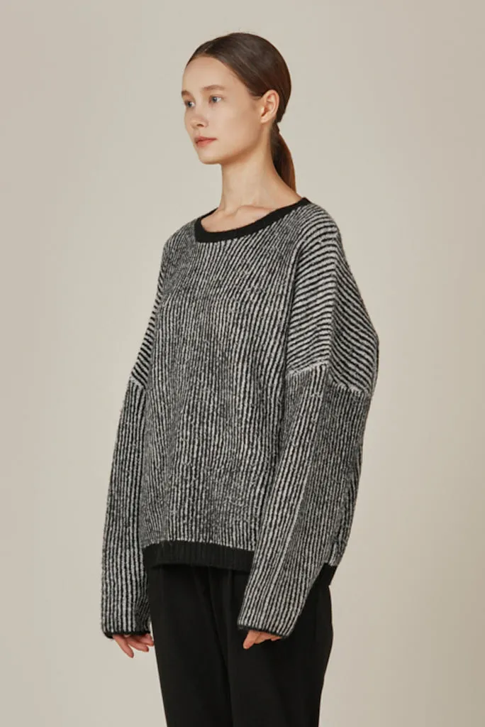 GRADE AND GATHER STRIPE TONE SWEATER