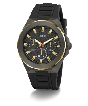 GUESS Mens Black 2-Tone Multi-function Watch