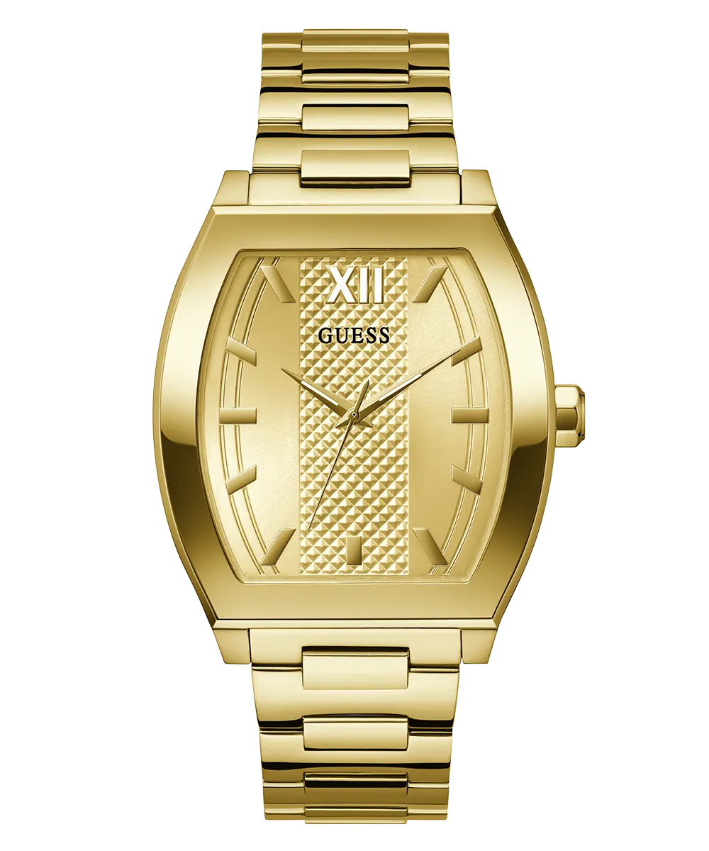 GUESS Mens Gold Tone Analog Watch