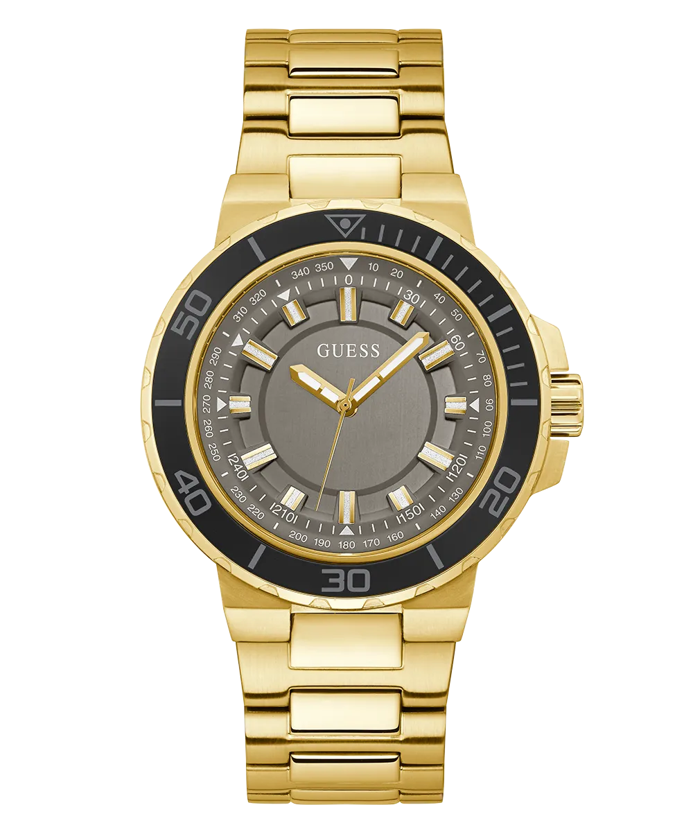 GUESS Mens Gold Tone Analog Watch