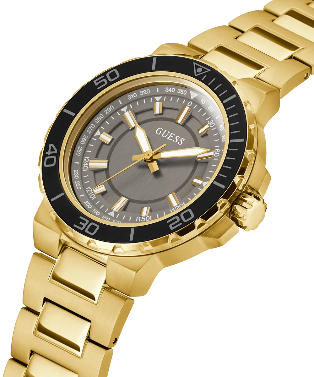 GUESS Mens Gold Tone Analog Watch