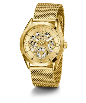 GUESS Mens Gold Tone Multi-function Watch