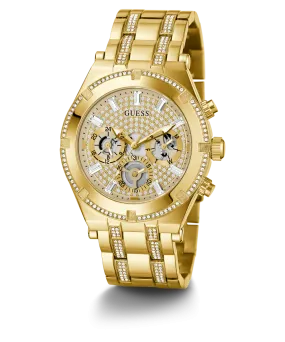 GUESS Mens Gold Tone Multi-function Watch