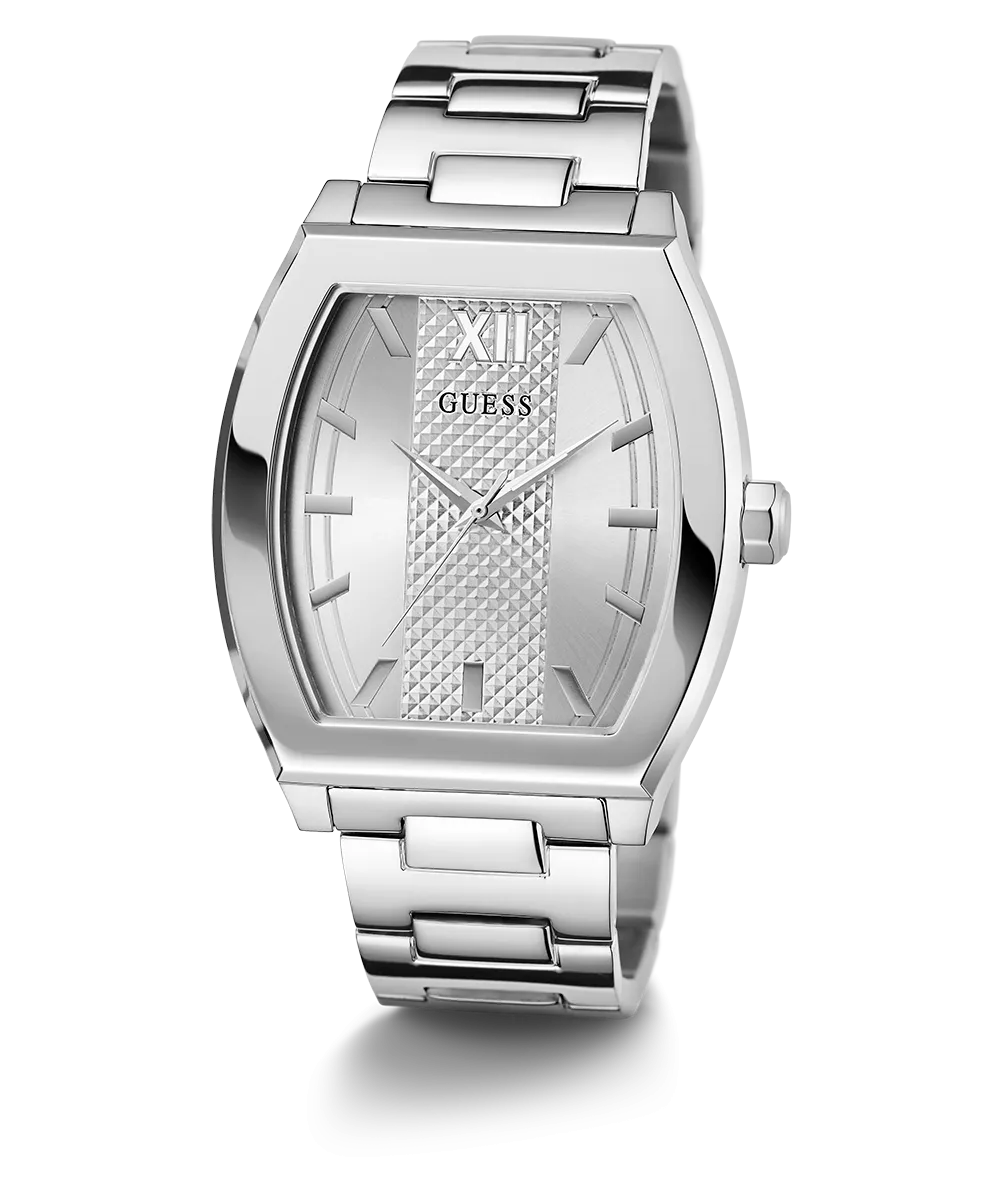 GUESS Mens Silver Tone Analog Watch