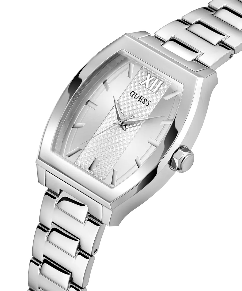 GUESS Mens Silver Tone Analog Watch