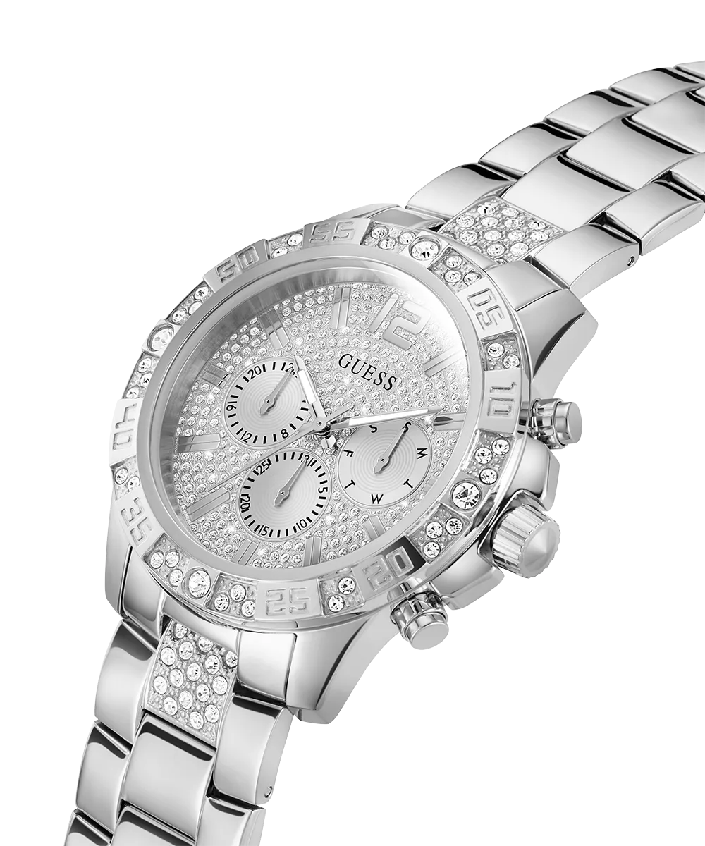 GUESS Mens Silver Tone Multi-function Watch