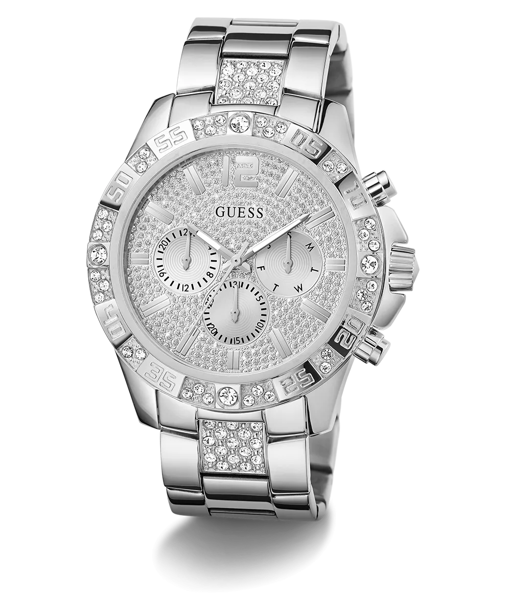 GUESS Mens Silver Tone Multi-function Watch