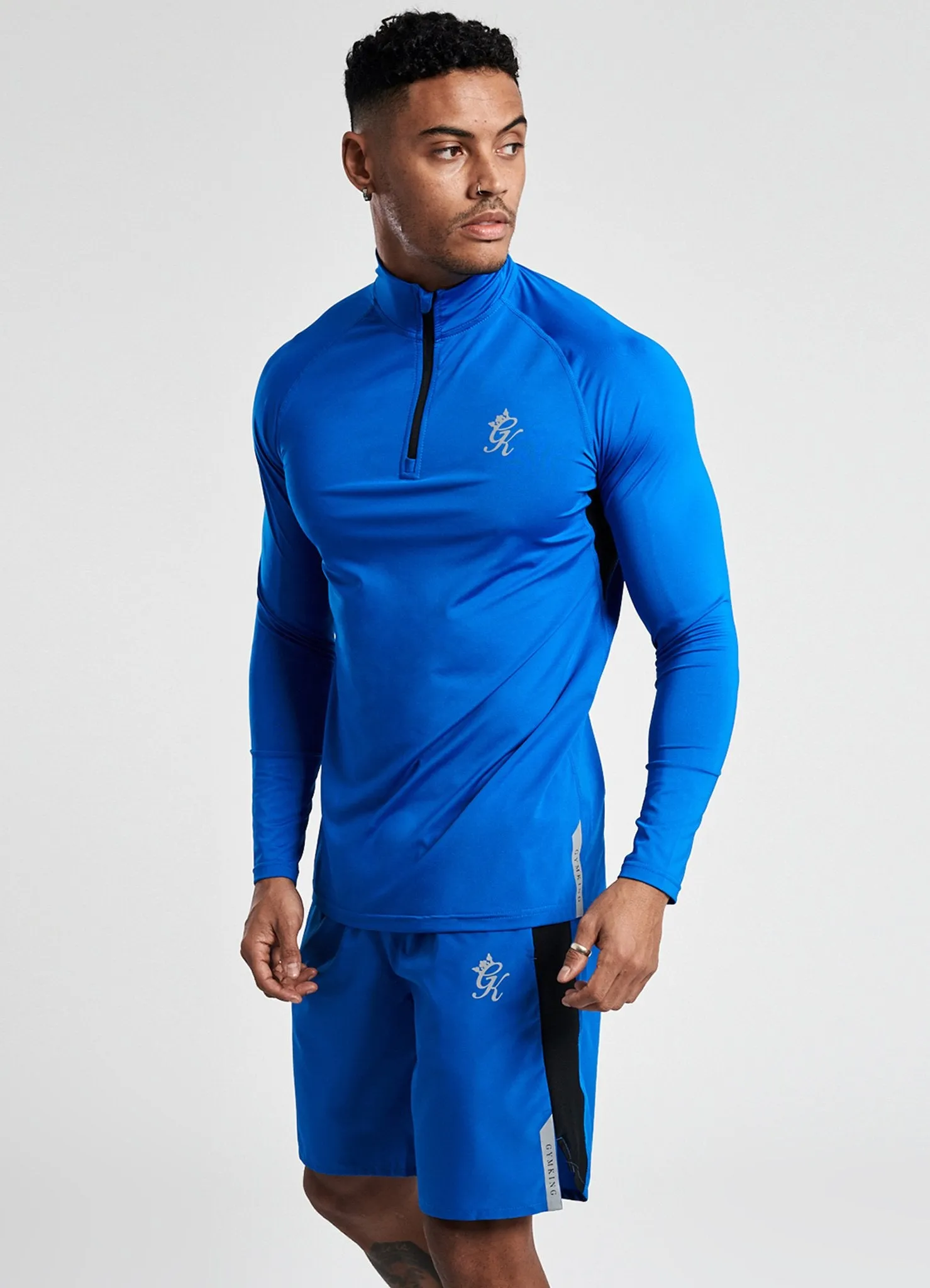 Gym King Sport Race 1/4 Zip Funnel Neck - Blue