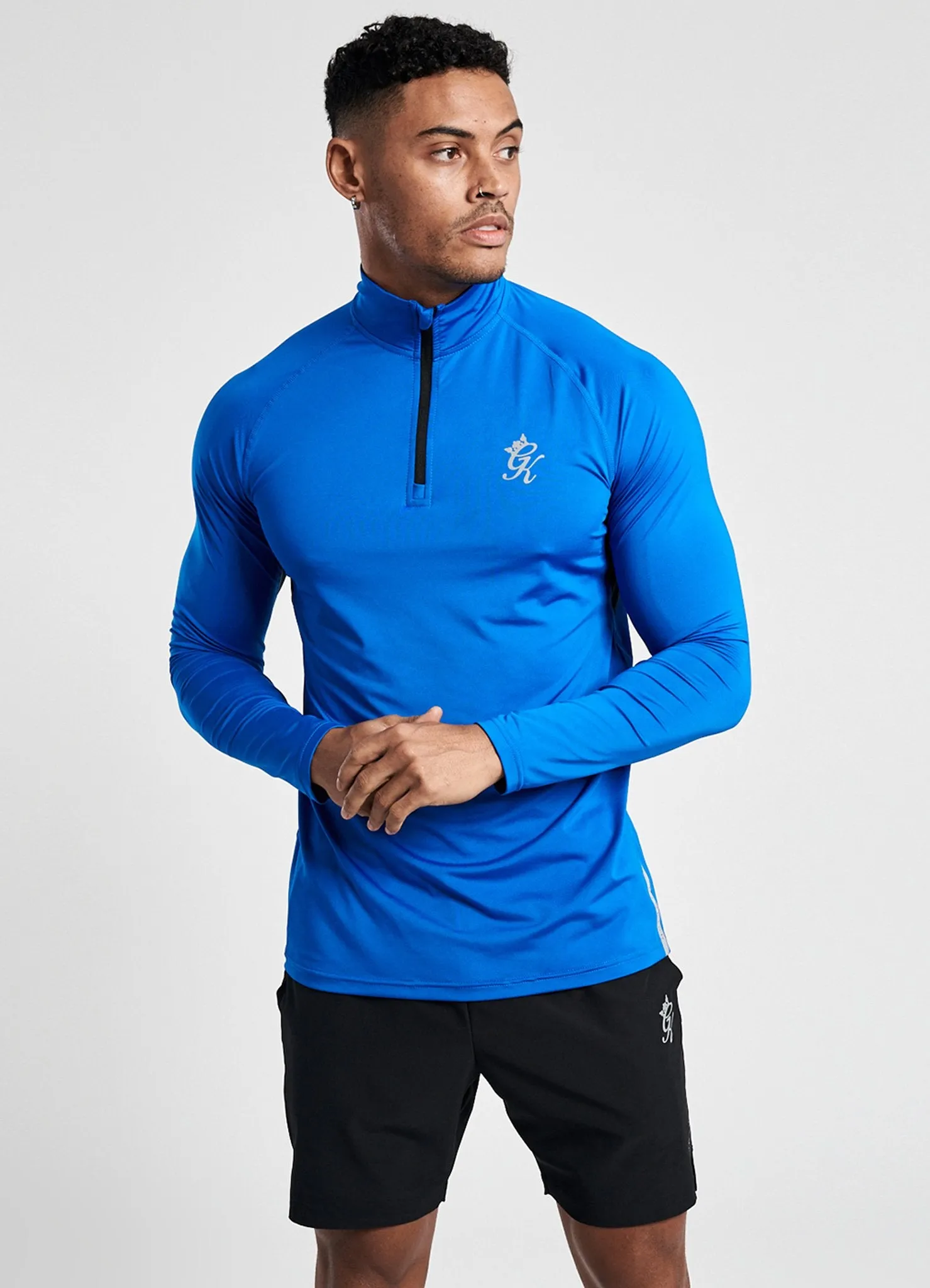 Gym King Sport Race 1/4 Zip Funnel Neck - Blue