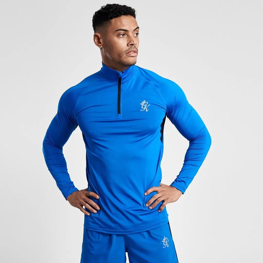 Gym King Sport Race 1/4 Zip Funnel Neck - Blue