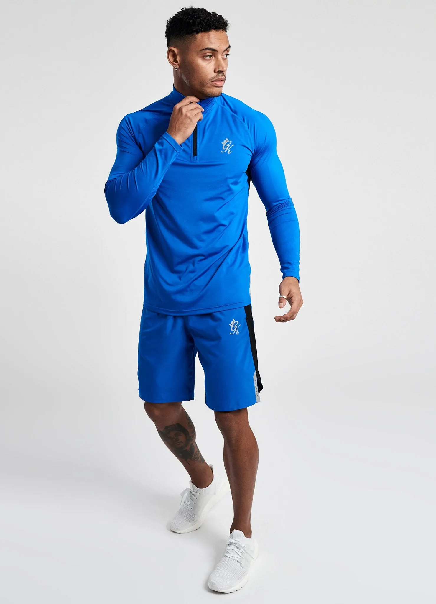 Gym King Sport Race 1/4 Zip Funnel Neck - Blue