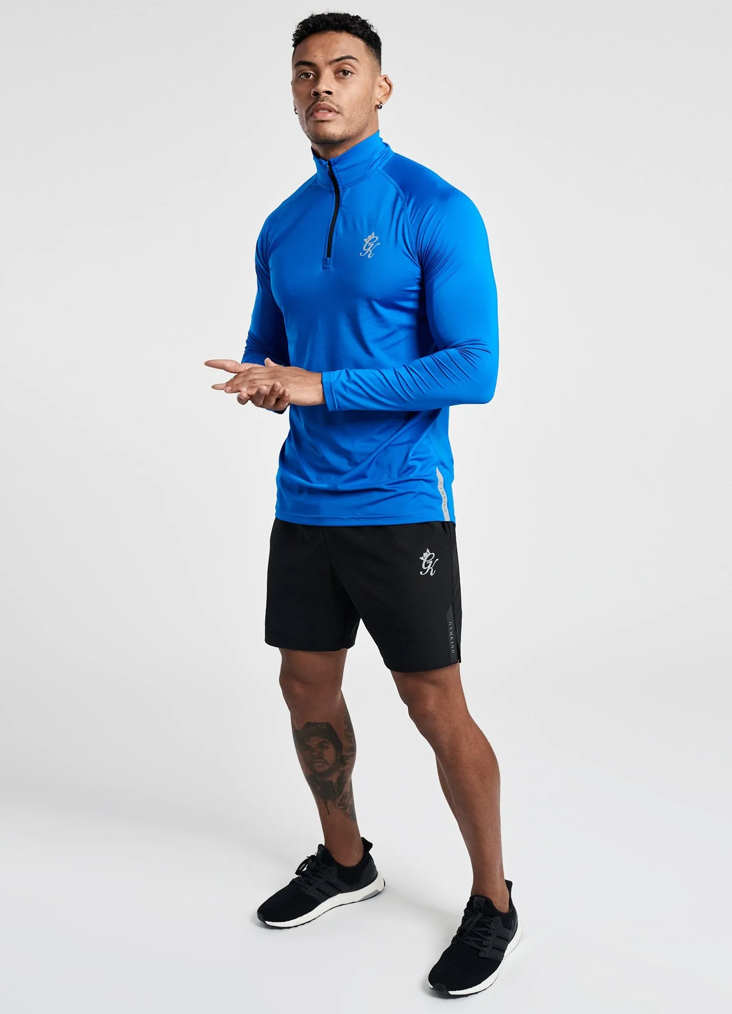 Gym King Sport Race 1/4 Zip Funnel Neck - Blue