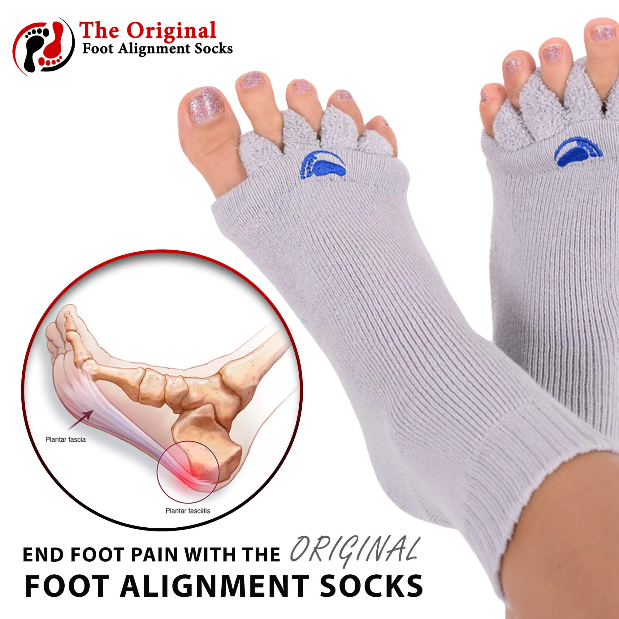 Happy Feet Alignment Sock in Light Grey