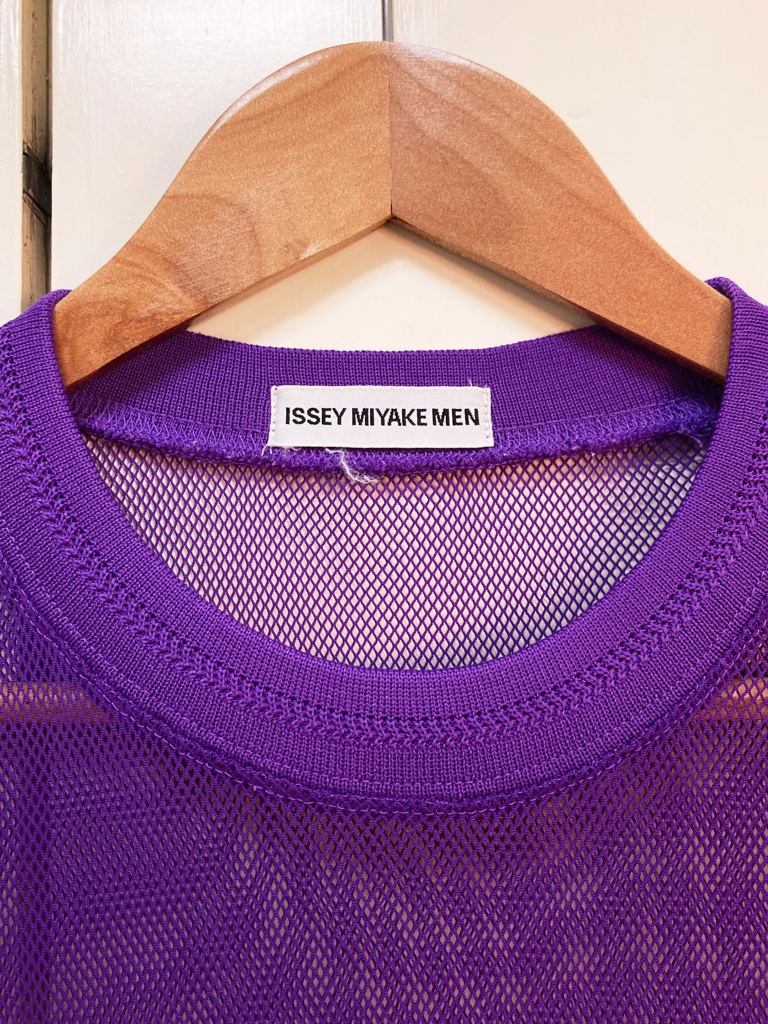 Issey Miyake Men sheer purple nylon mesh t-shirt - S M