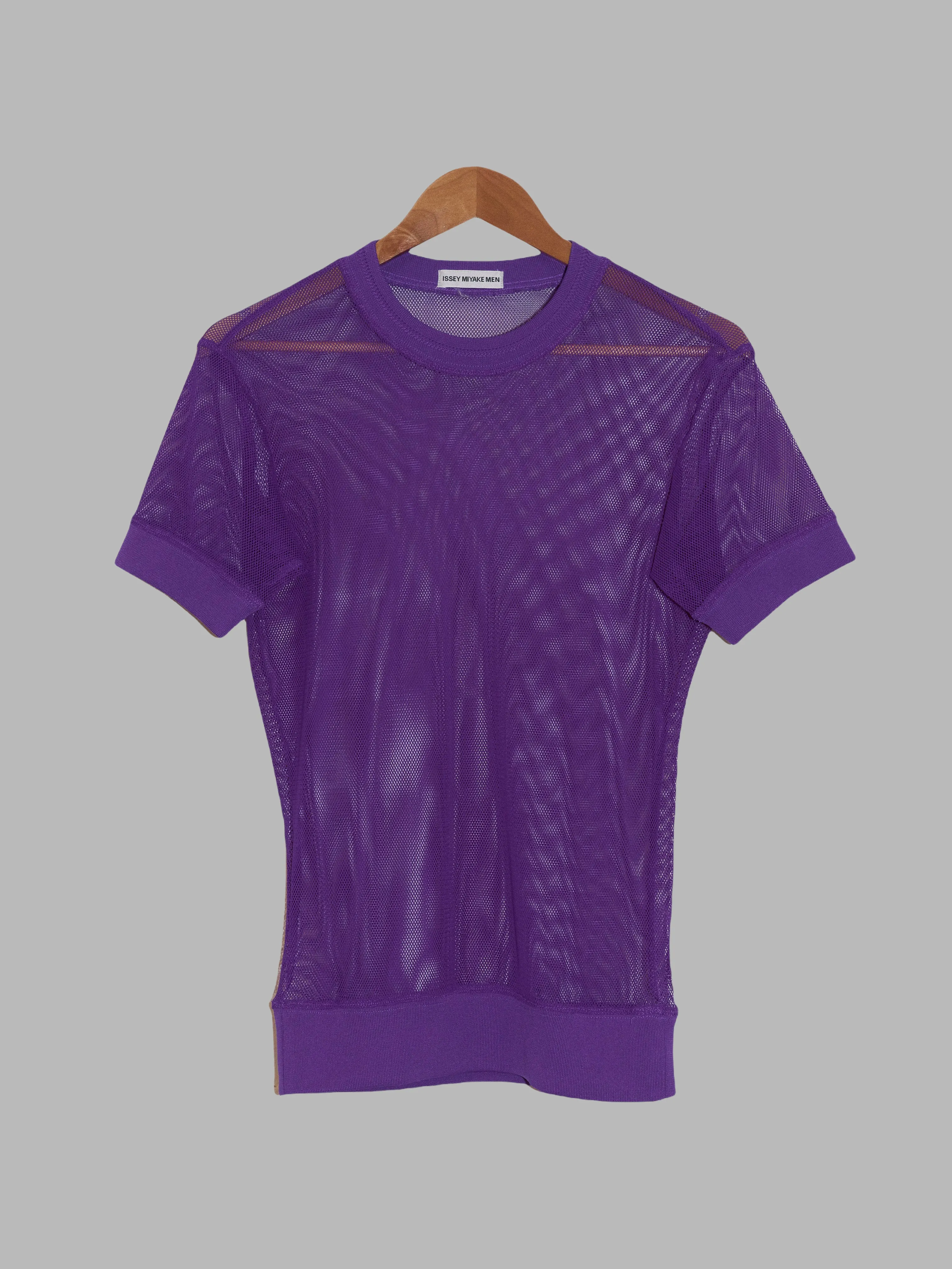 Issey Miyake Men sheer purple nylon mesh t-shirt - S M