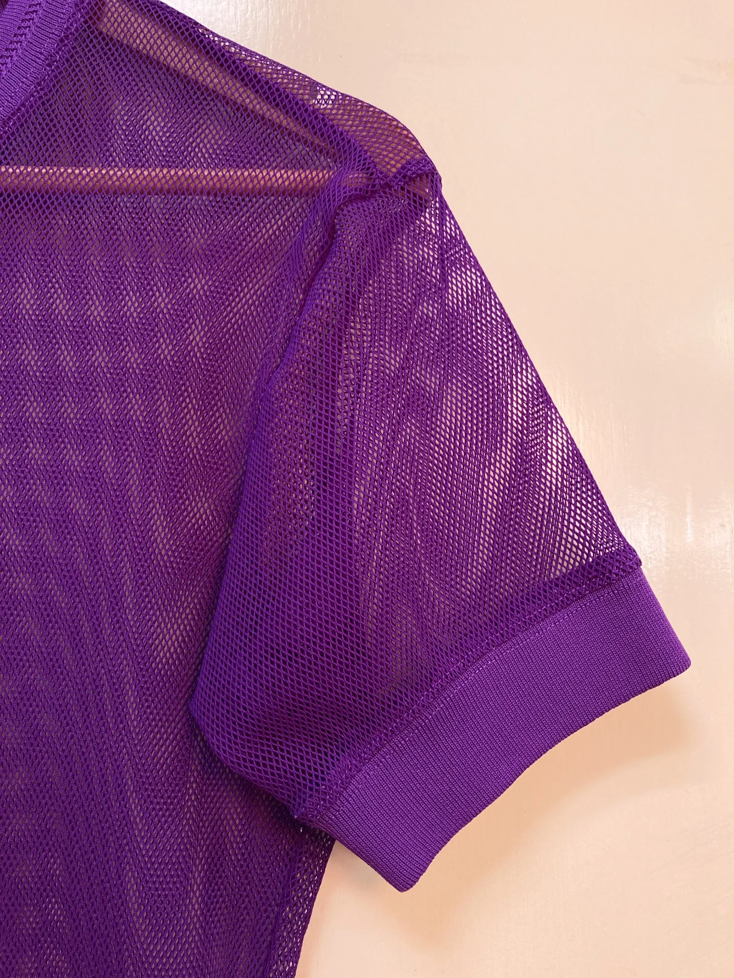 Issey Miyake Men sheer purple nylon mesh t-shirt - S M