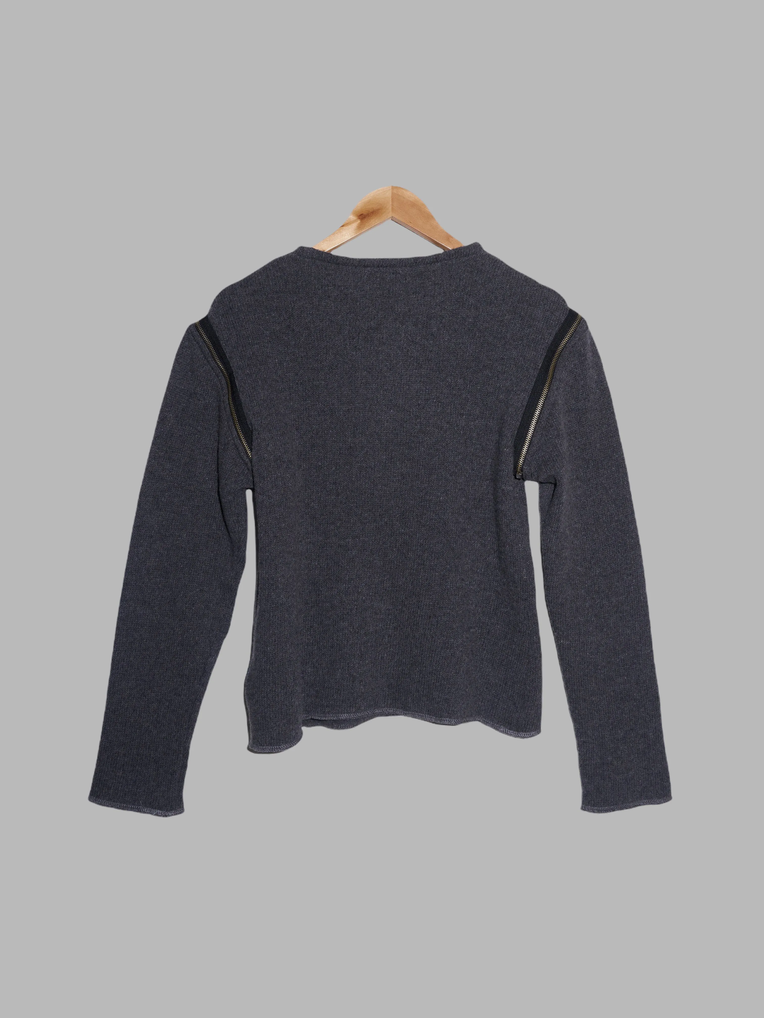 Jean Colonna dark grey jumper with zip off sleeves - S