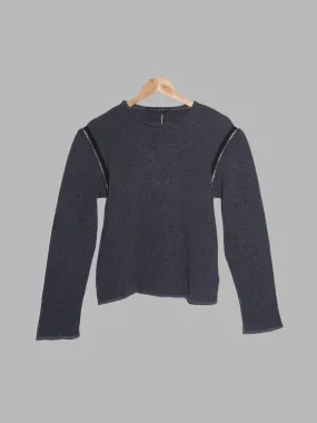 Jean Colonna dark grey jumper with zip off sleeves - S