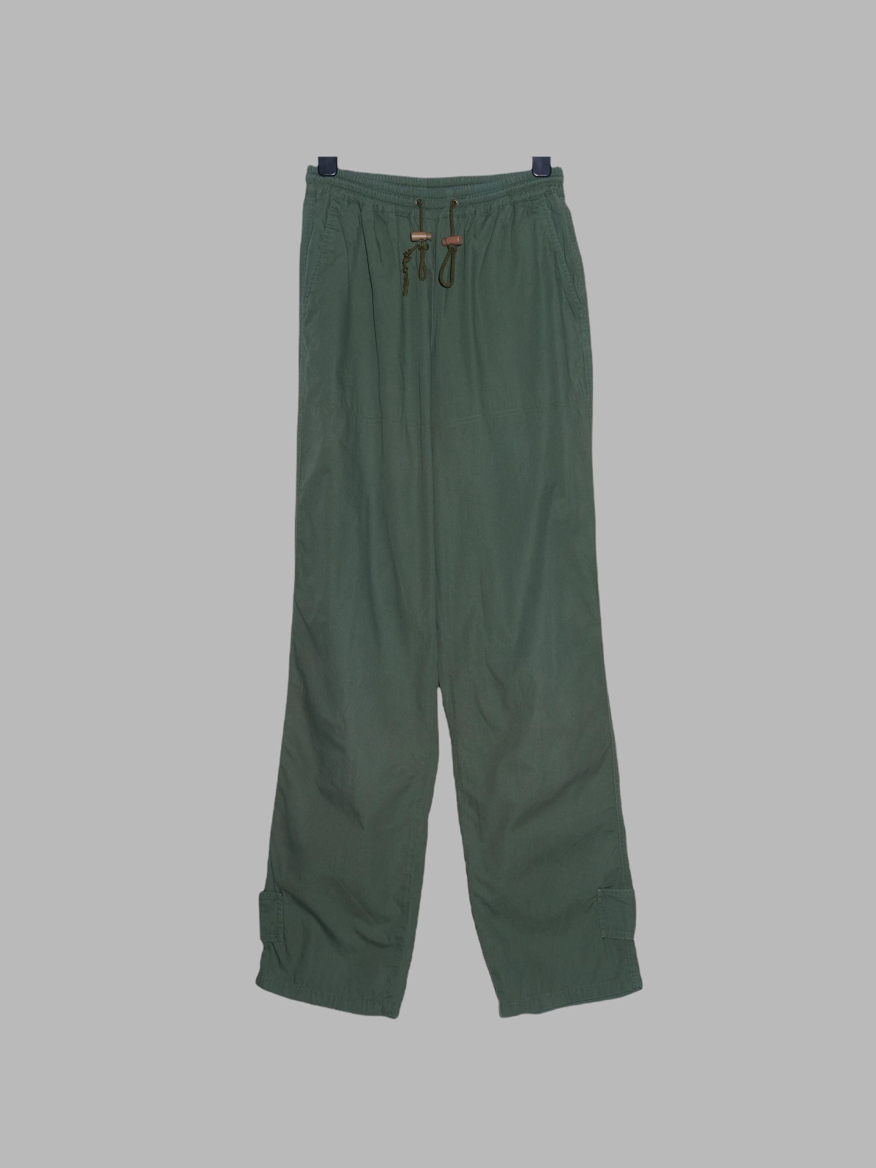 Jean Colonna khaki-green cotton elastic waist trousers - size 46