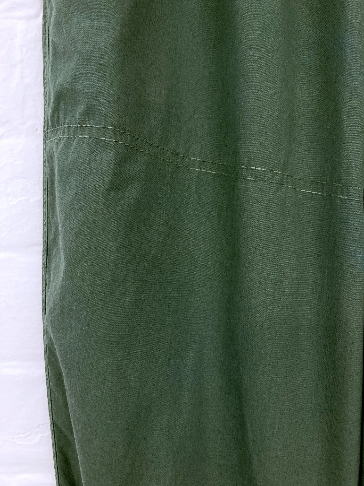 Jean Colonna khaki-green cotton elastic waist trousers - size 46