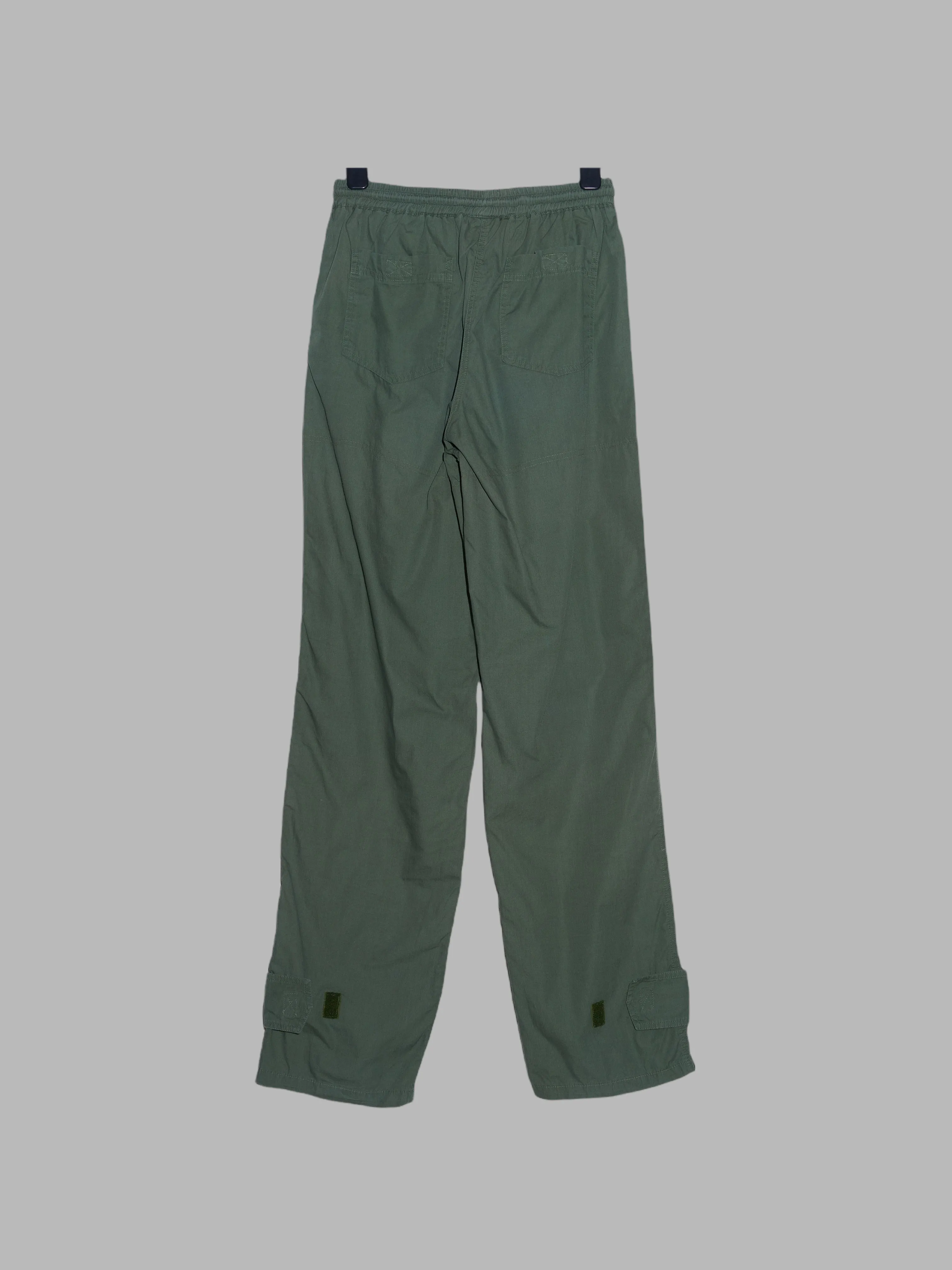 Jean Colonna khaki-green cotton elastic waist trousers - size 46