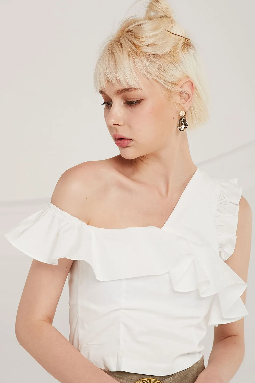 Juliana Asymmetric Ruffled Top